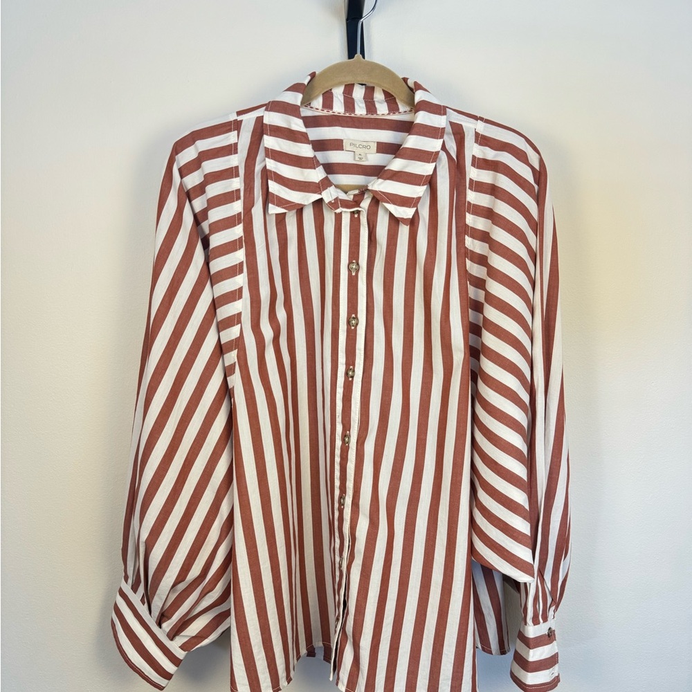 Pilcro Striped Dolman Sleeve Button-Up Shirt